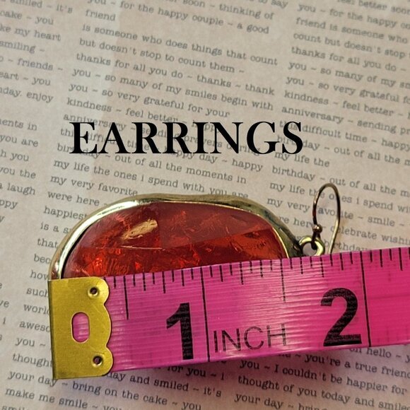 Red Cabochon Stone Necklace - Picture 11 of 11